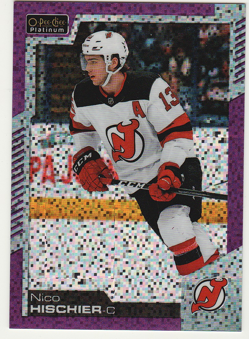 2020-21 O-Pee-Chee Platinum Violet Pixels #146 Nico Hischier (image for) 2020-21 O-Pee-Chee Platinum Violet Pixels #146 Nico Hischier